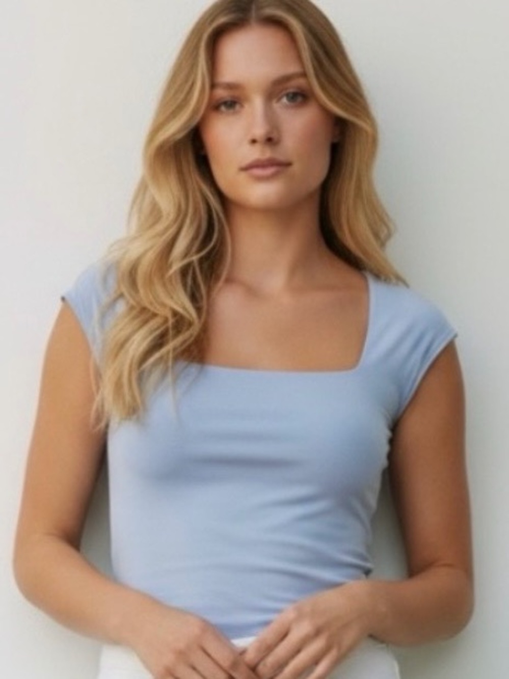 New Elodie - Cornflower Blue Crop Top Size Large